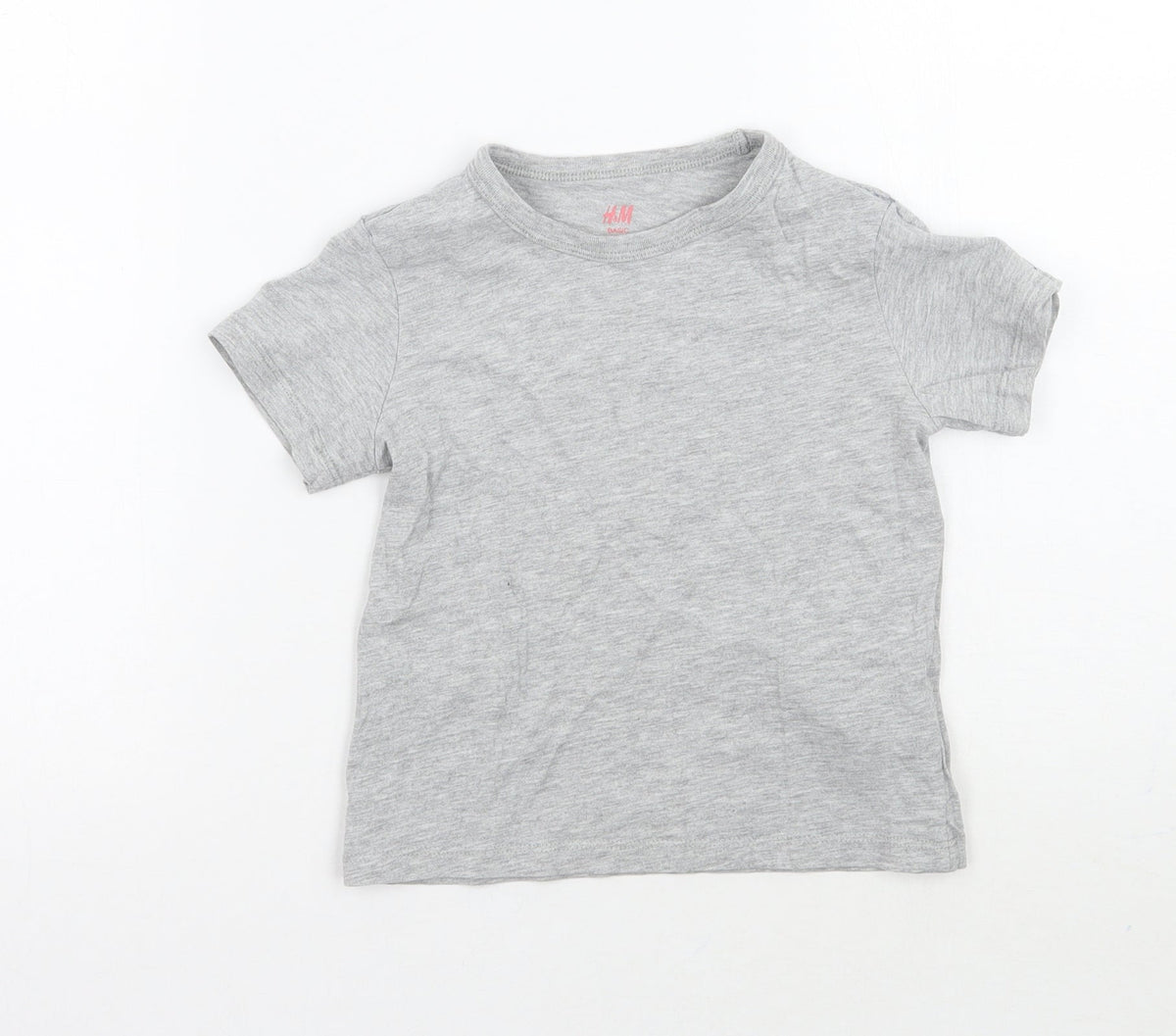 Additional front view of H&M girls’ grey basic t-shirt, size 3, years