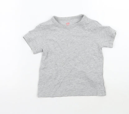 Additional front view of H&M girls’ grey basic t-shirt, size 3, years