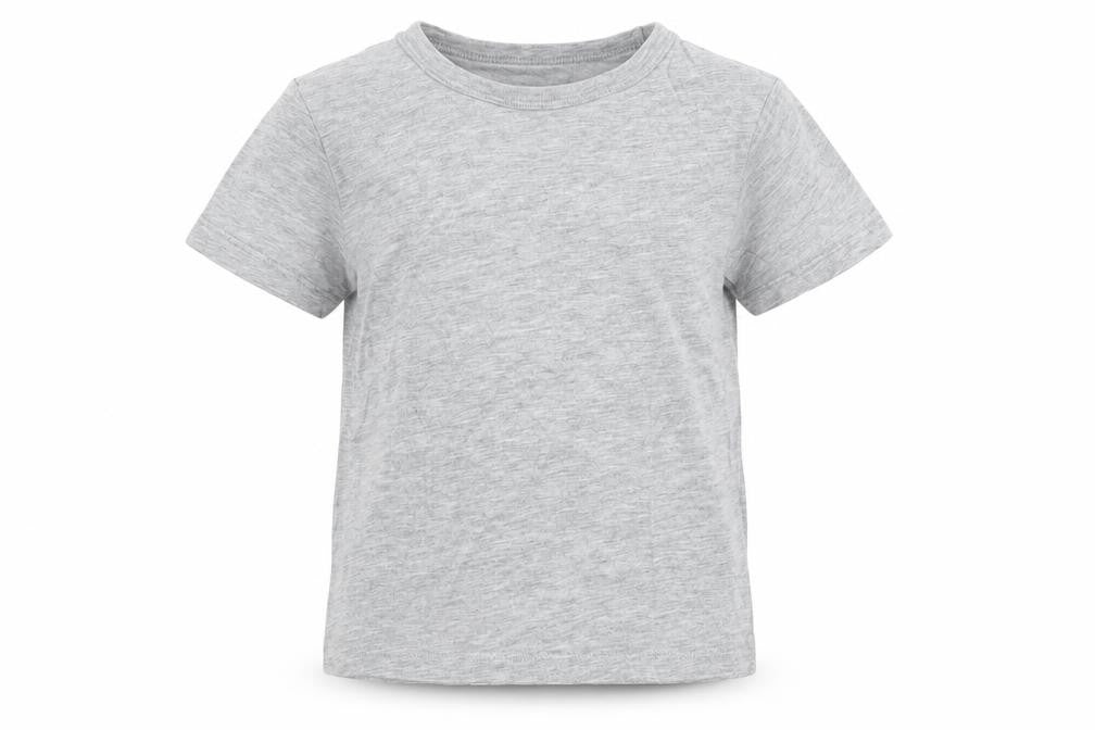 Front view of H&M girls’ grey basic t-shirt, size 3, years