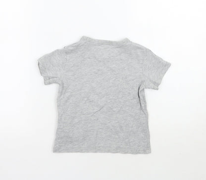 Back view of H&M girls’ grey basic t-shirt, size 3, years
