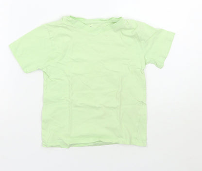 Additional front view of H&M boys’ green basic t-shirt, size 5, years