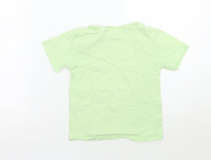 Back view of H&M boys’ green basic t-shirt, size 5, years
