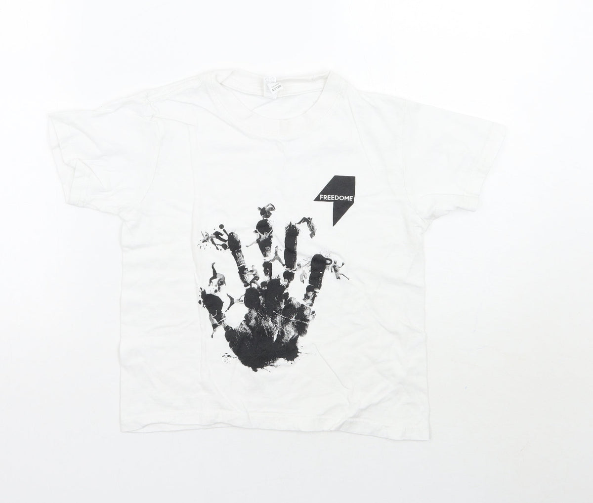 Front view of Casual classics boys’ white basic t-shirt, size 5-6, years