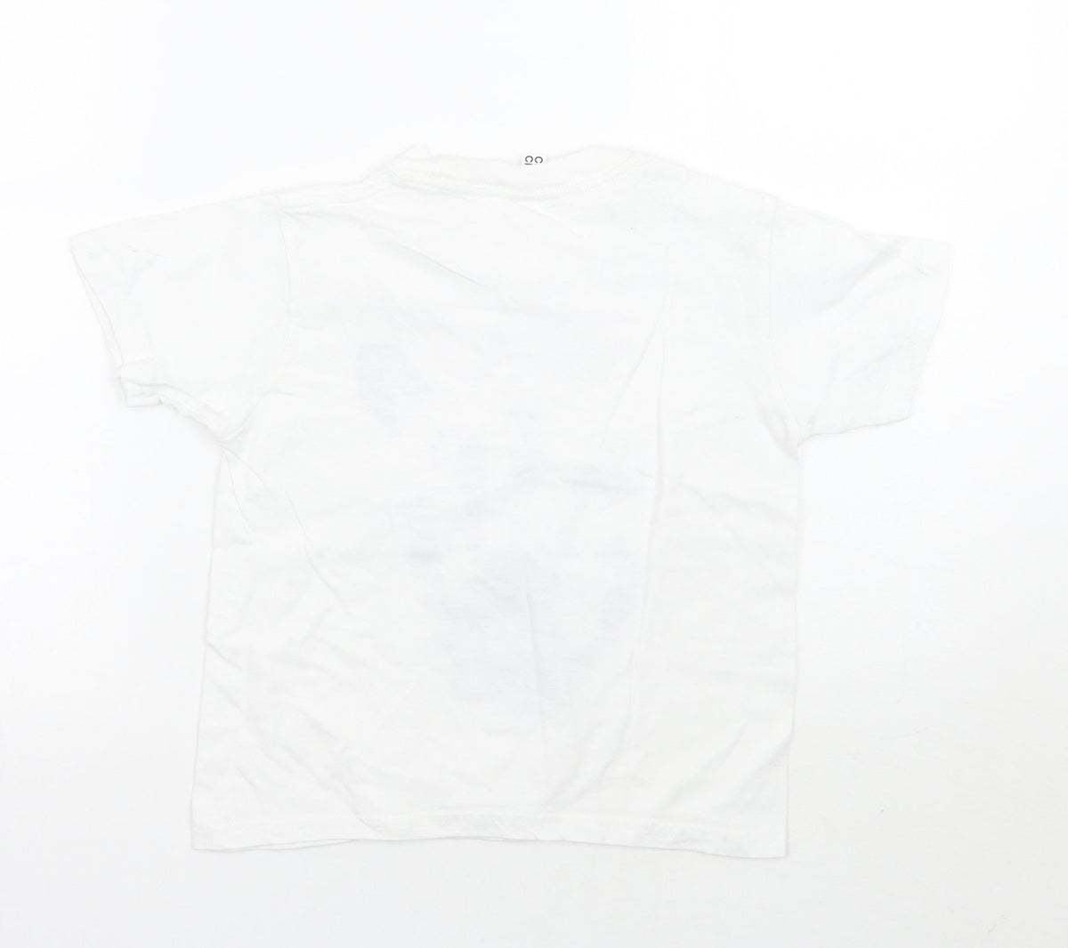 Back view of Casual classics boys’ white basic t-shirt, size 5-6, years