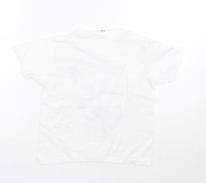 Back view of Casual classics boys’ white basic t-shirt, size 5-6, years