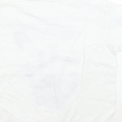 Brand and care label for Casual classics boys’ white basic t-shirt, size 5-6, years