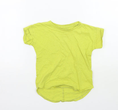 Front view of Next boys’ green basic t-shirt, size 2-3, years