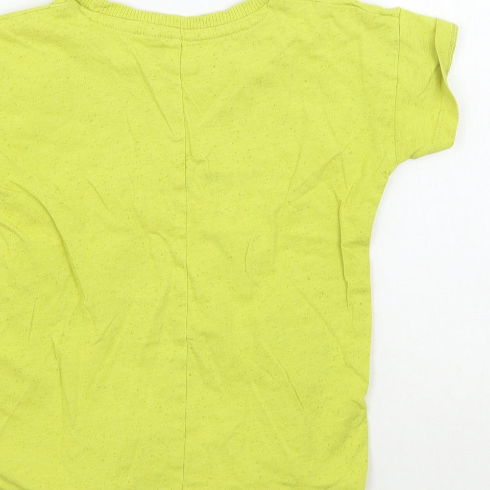 Brand and care label for Next boys’ green basic t-shirt, size 2-3, years