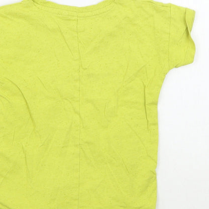 Brand and care label for Next boys’ green basic t-shirt, size 2-3, years
