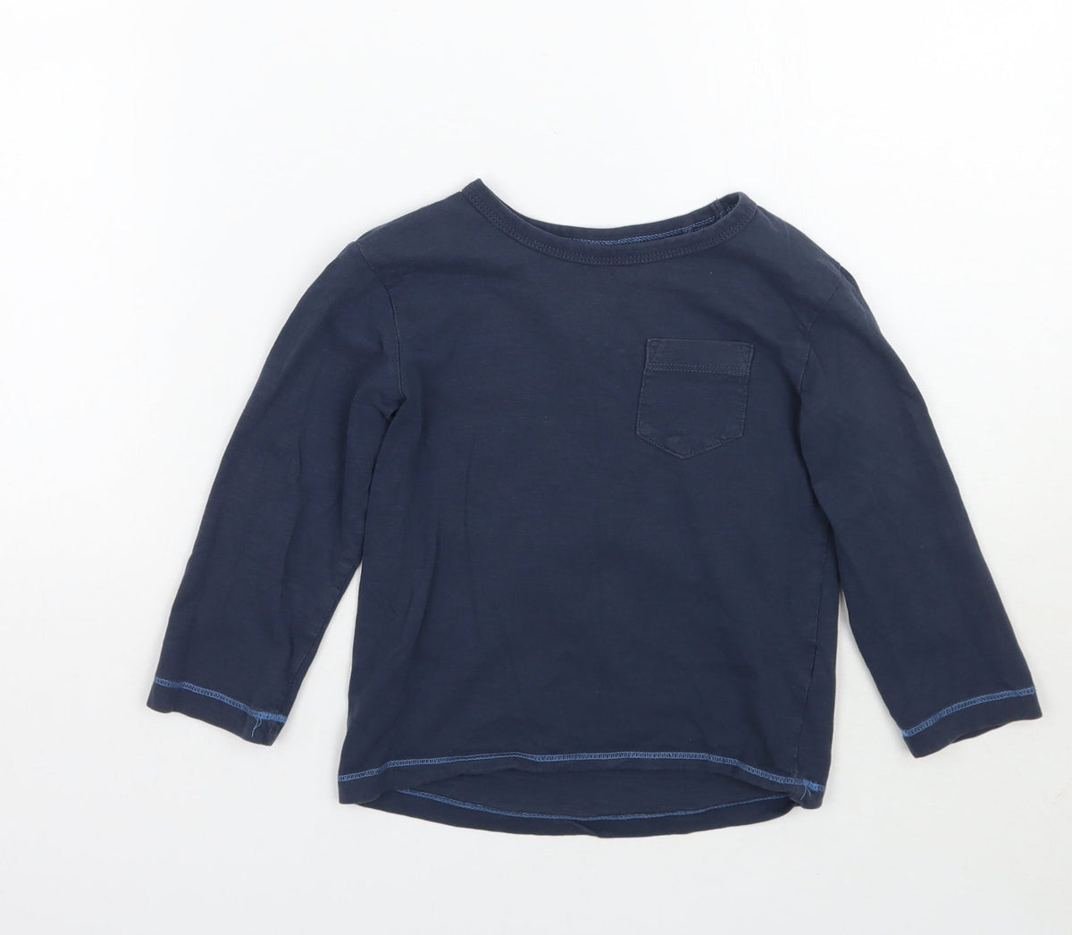 Additional front view of Next boys’ blue basic t-shirt, size 3, years