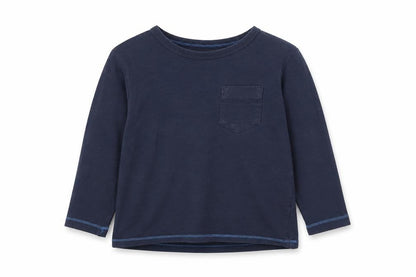 Front view of Next boys’ blue basic t-shirt, size 3, years