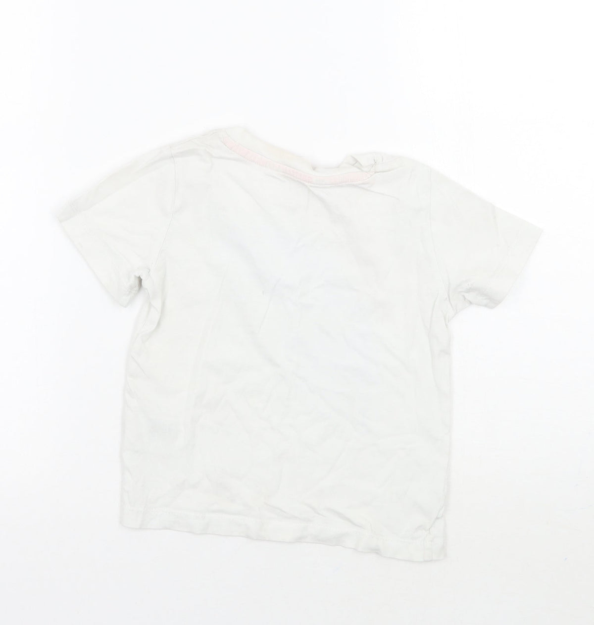 Back view of H&M boys’ white basic t-shirt, size 3, years