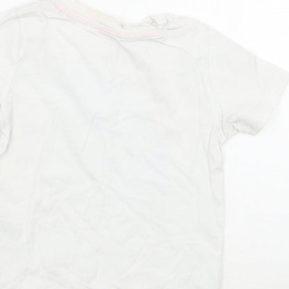Brand and care label for H&M boys’ white basic t-shirt, size 3, years