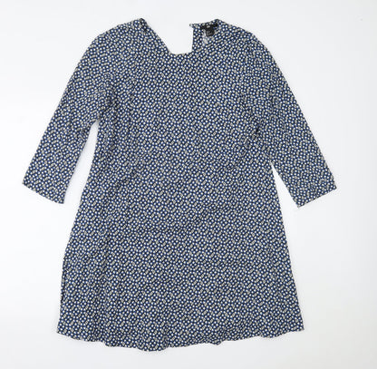 H&M Womens Blue Floral  A-Line  Size 10