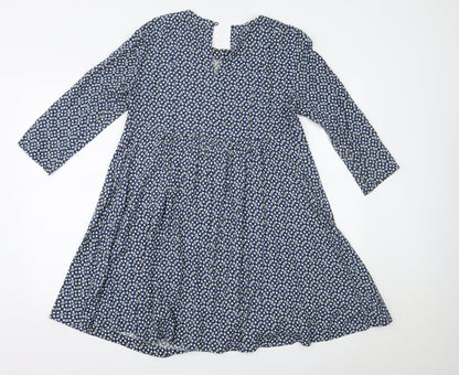 H&M Womens Blue Floral  A-Line  Size 10