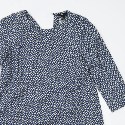 H&M Womens Blue Floral  A-Line  Size 10