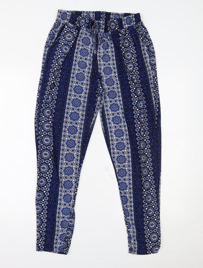 Womens UK Size M Preworn Regular Fit  Blue Trousers