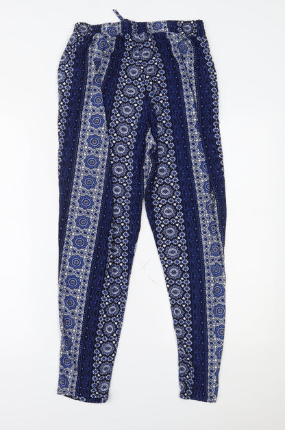 Womens UK Size M Preworn Regular Fit  Blue Trousers