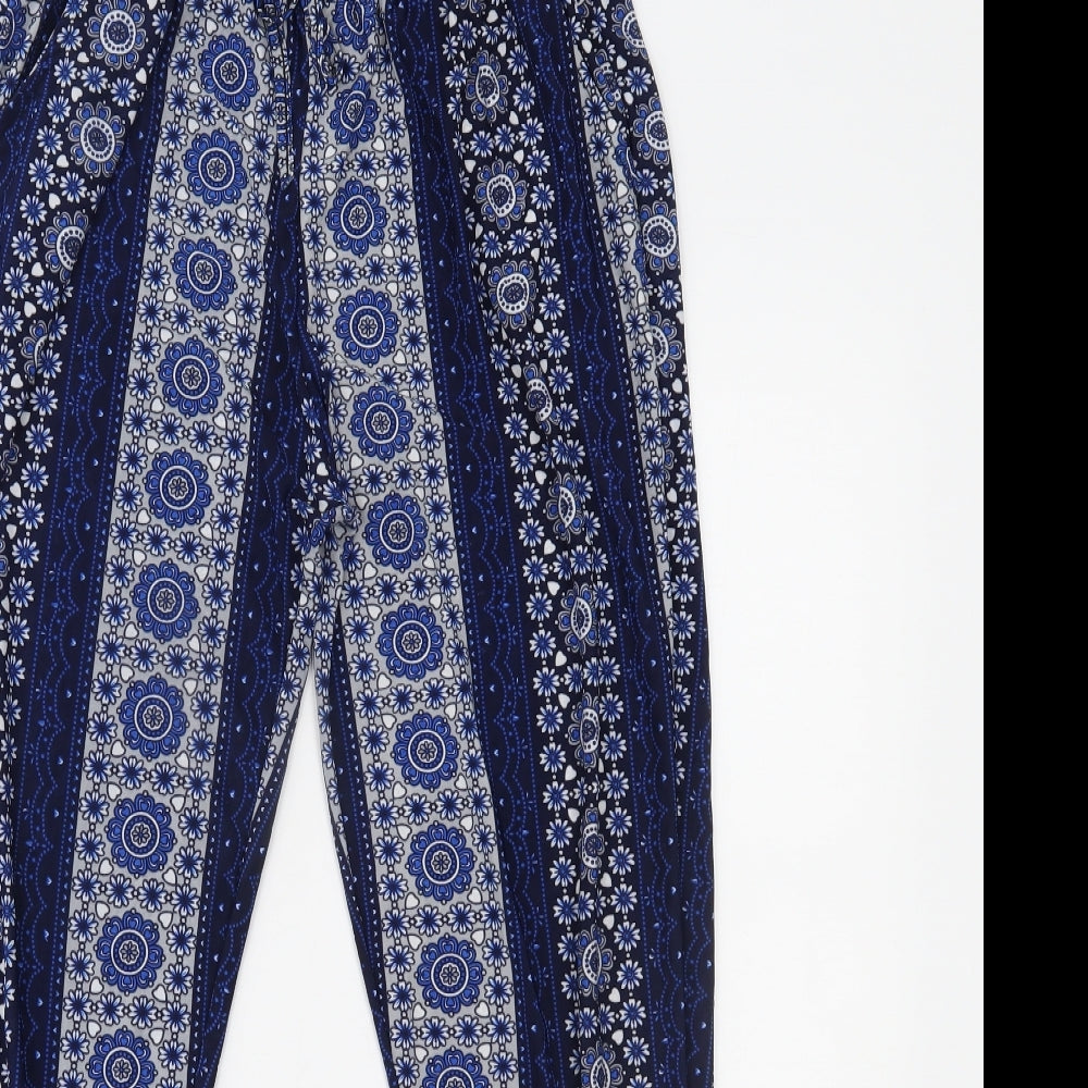 Womens UK Size M Preworn Regular Fit  Blue Trousers