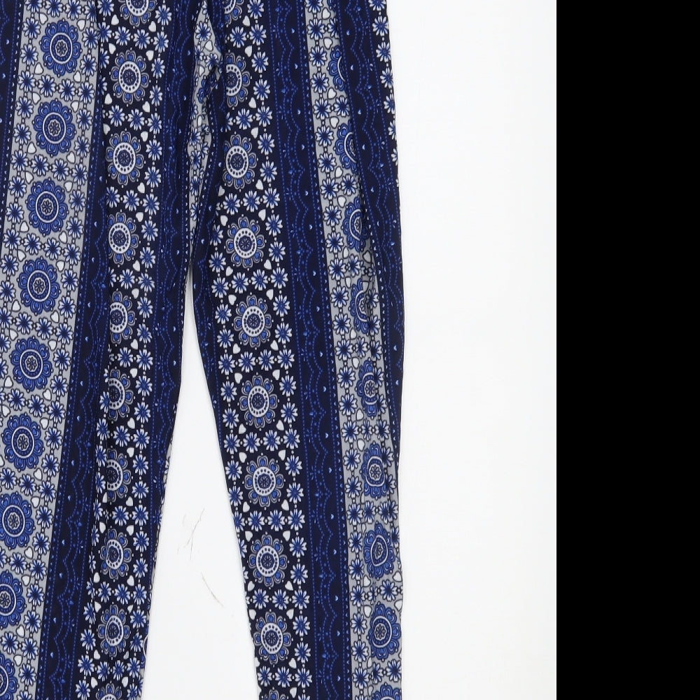 Womens UK Size M Preworn Regular Fit  Blue Trousers