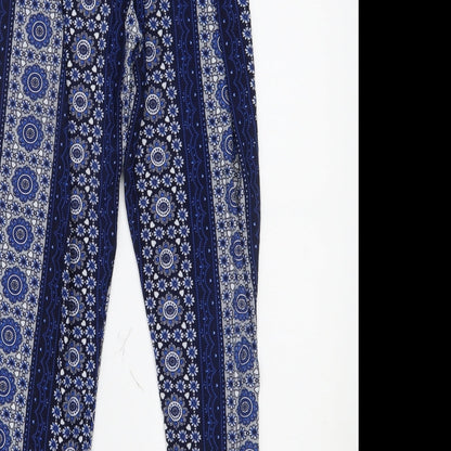 Womens UK Size M Preworn Regular Fit  Blue Trousers