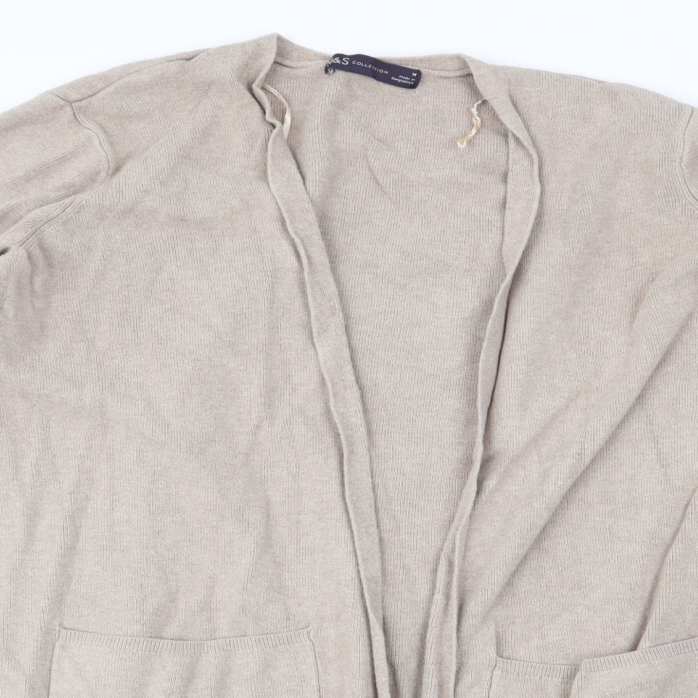 Womens UK Size M Marks and Spencer Beige Cardigan Jumper