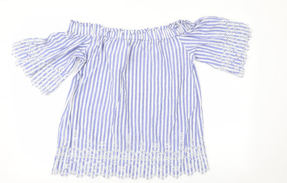 Womens UK Size 10 H&M Blue Basic Blouse