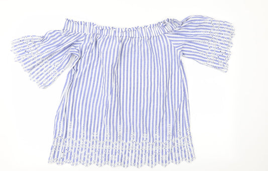 Womens UK Size 10 H&M Blue Basic Blouse