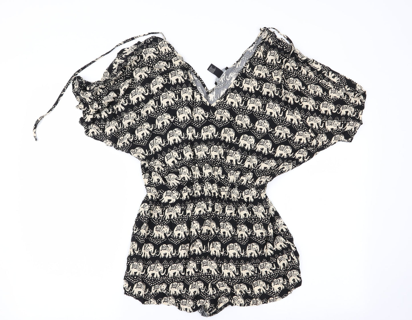 FOREVER 21 Womens Black Geometric  Playsuit One-Piece Size S