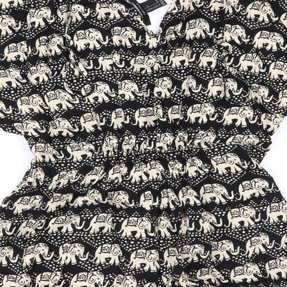 FOREVER 21 Womens Black Geometric  Playsuit One-Piece Size S