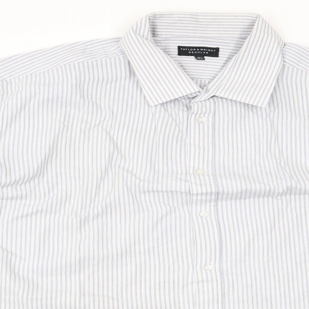 Mens UK Size 18.5 Matalan Black  Button-Up Long Sleeve Casual Shirt