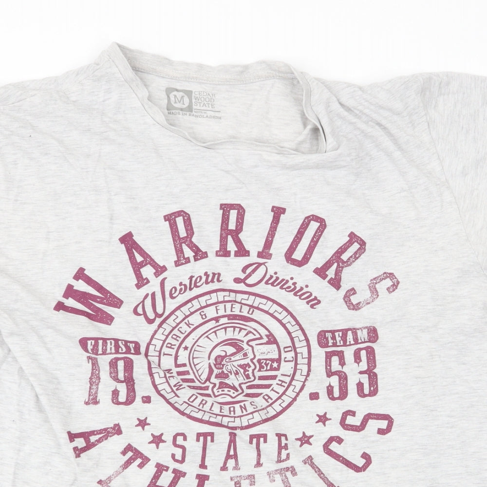 Mens UK Size M Cedar Wood State Grey  T-Shirt