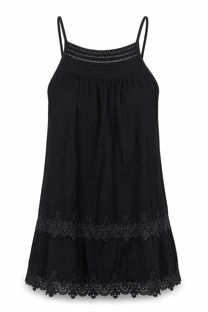 Womens UK Size 8 Miss Selfridge Black Basic Tank