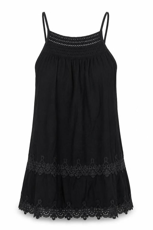 Womens UK Size 8 Miss Selfridge Black Basic Tank