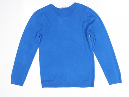 Womens UK Size 14 Love Knitwear Blue Pullover Jumper