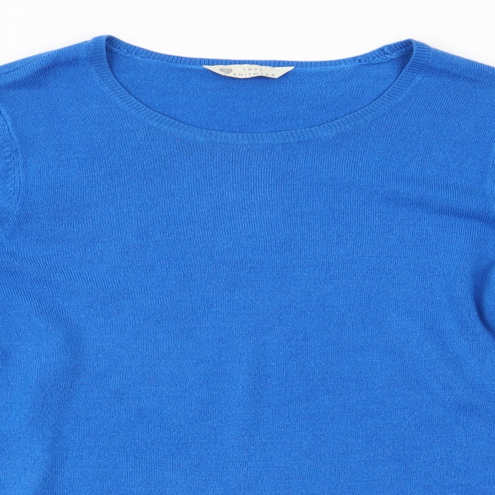 Womens UK Size 14 Love Knitwear Blue Pullover Jumper