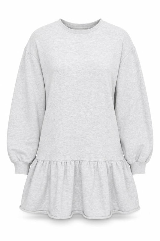 Front view of F&F women’s grey fit & flare, size UK 8, - sweatshirt dress