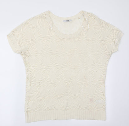 George Womens Ivory   Tunic Jumper Size 14  - Open knit heart pattern