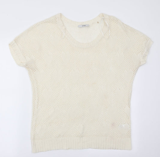 George Womens Ivory   Tunic Jumper Size 14  - Open knit heart pattern