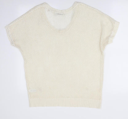 George Womens Ivory   Tunic Jumper Size 14  - Open knit heart pattern