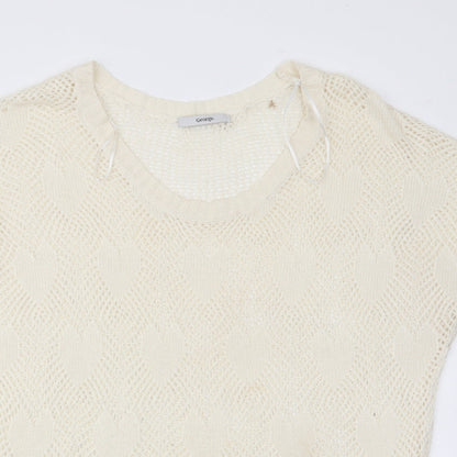George Womens Ivory   Tunic Jumper Size 14  - Open knit heart pattern
