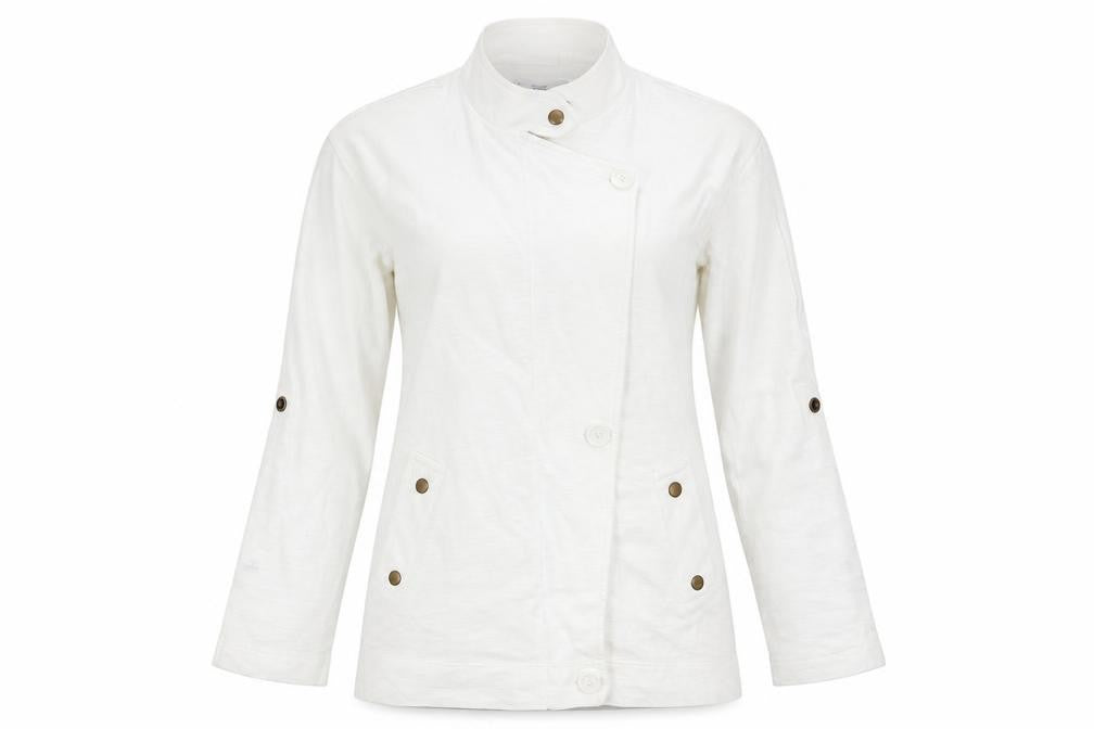 NEXT Womens White   Jacket Coat Size 10  - roll up sleeve