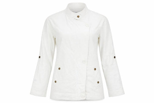 NEXT Womens White   Jacket Coat Size 10  - roll up sleeve