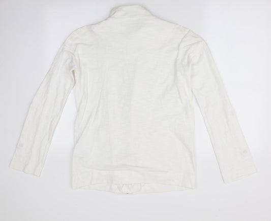 NEXT Womens White   Jacket Coat Size 10  - roll up sleeve
