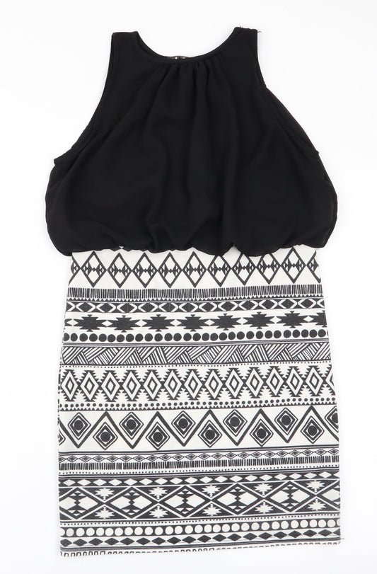 Love Womens Black Geometric  Bodycon  Size M