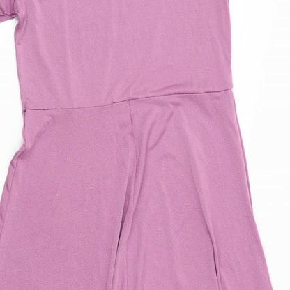 Preworn Girls Pink   Fit & Flare  Size 13 Years  - Glitter effect