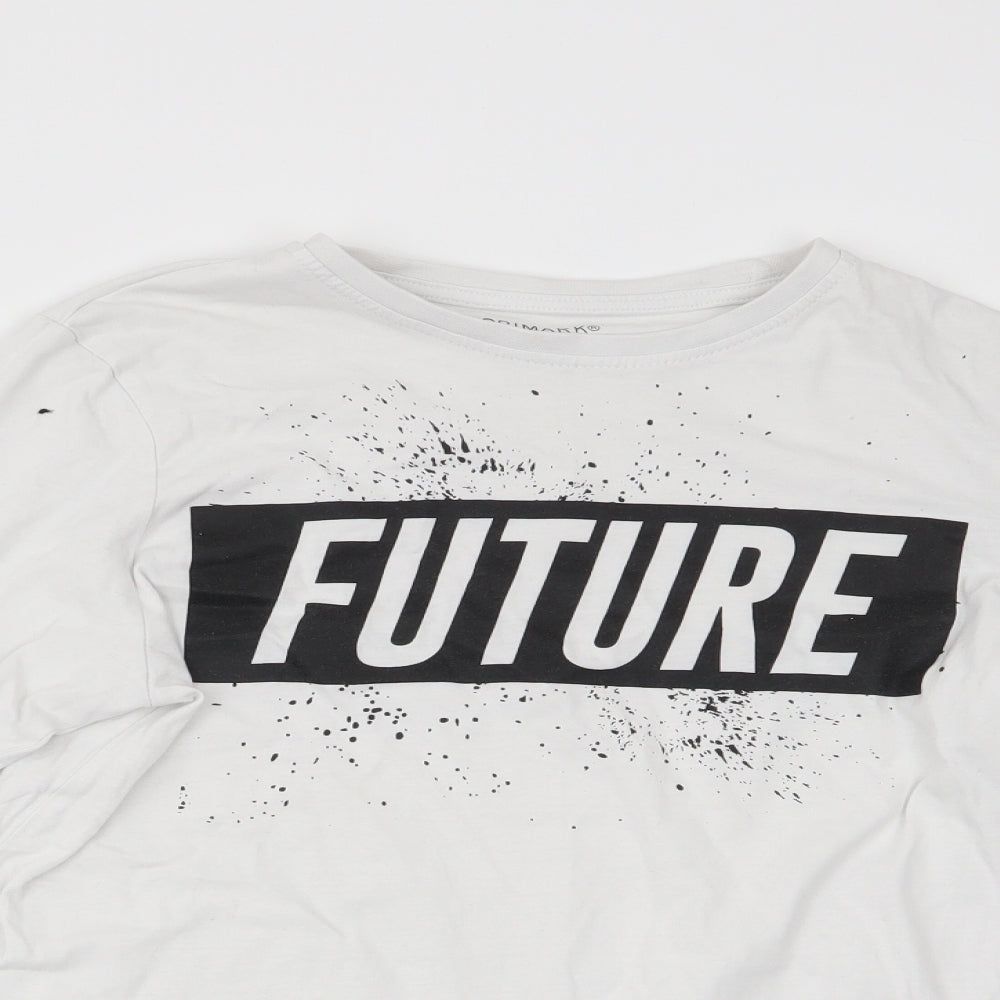 Close-up detail of Primark girls’ white basic casual, size 11-12, years - future