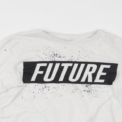 Close-up detail of Primark girls’ white basic casual, size 11-12, years - future
