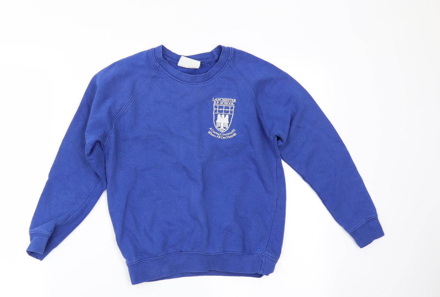 AWDis  Boys Blue   Pullover Sweatshirt Size 7-8 Years  - Lanchester E.P. School