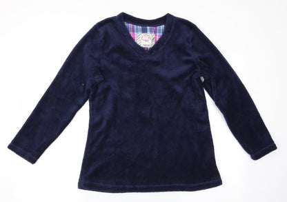 Love To Dream Womens Blue Solid   Pyjama Top Size 12  - Fleece Feel Exterior